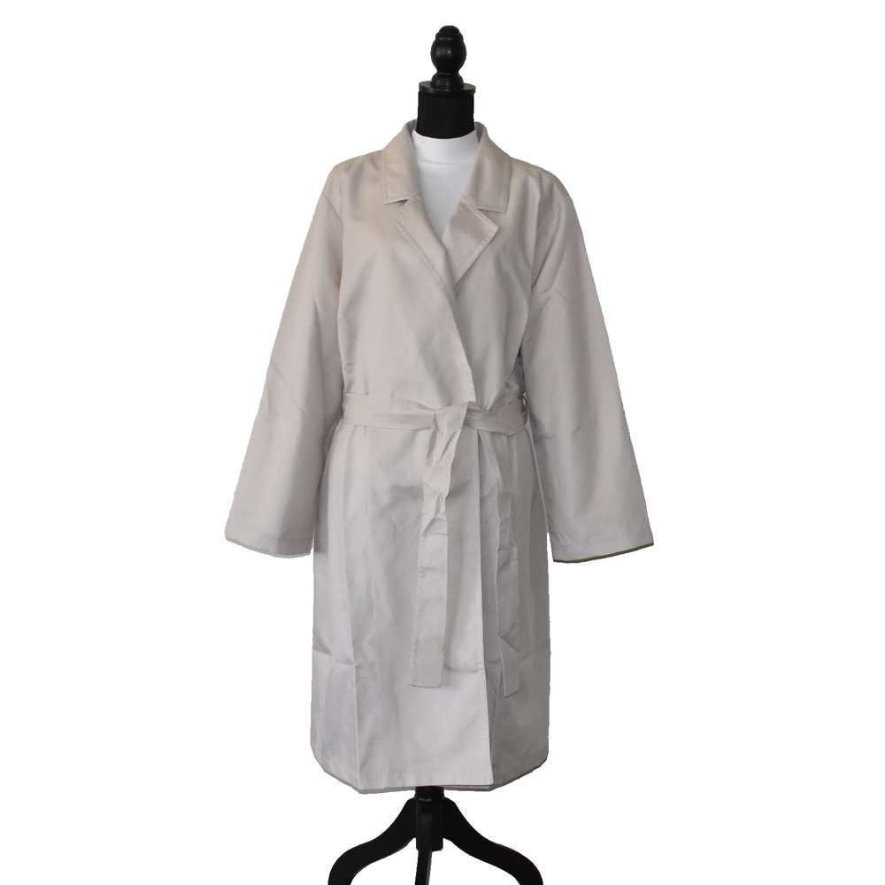 C5 NWT EILEEN FISHER Bramble Beige Self Belted Closure Trench Coat Size 3X $438